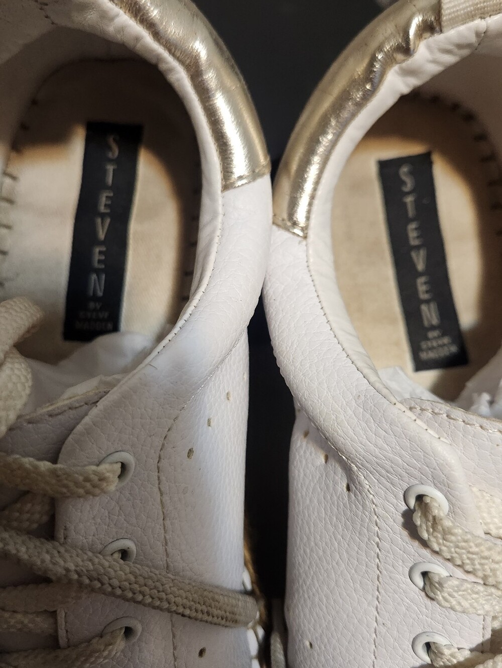 Steven Steve Madden Pappy White Gold Braided Jute Sneaker - Picture 6 of 9